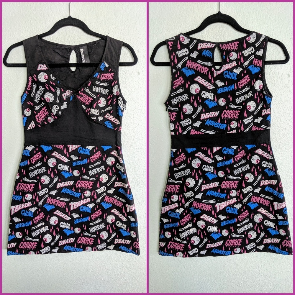 Sourpuss M Oh The Horror Goth Halloween Dress